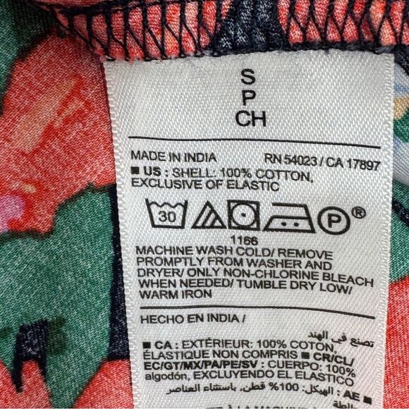 Old Navy Floral Puff Sleeve Flared Hem V Neck Top Shirt Blue Multi Small - Picture 11 of 13